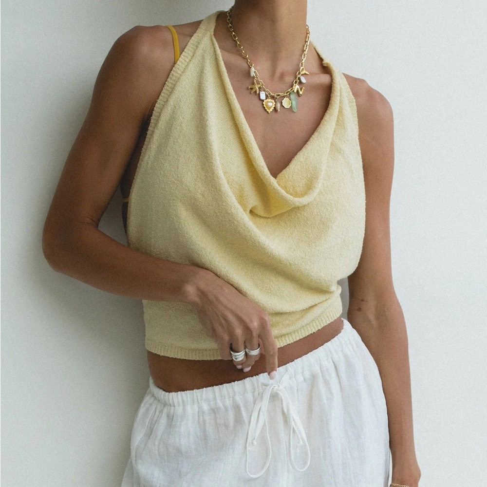 Solai Draped Halter Top, S